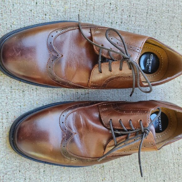 Nunn Bush Men Shoes Sherwood Comfort GEL Oxfords Dress Brown Shoe 9M - Picture 3 of 13